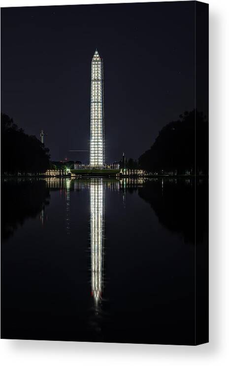 Metro Canvas Print featuring the photograph Night Scaffolding by Metro DC Photography