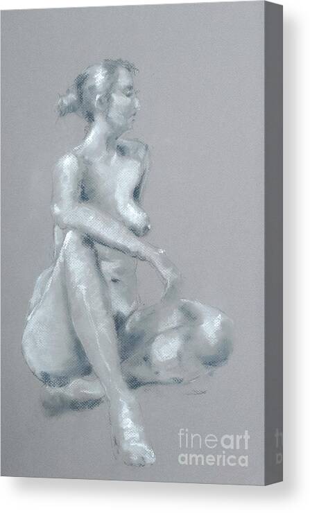 Nude Canvas Print featuring the painting No Regrets by Jim Fronapfel