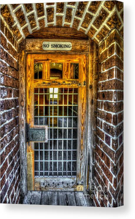 Door Canvas Print featuring the photograph No Smoking by Dale Powell