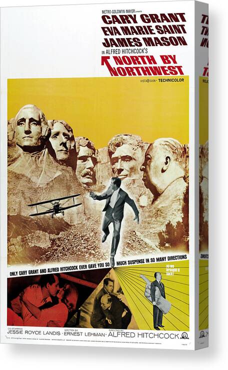 Movie Poster Canvas Print featuring the photograph North by Northwest - 1959 by Georgia Clare