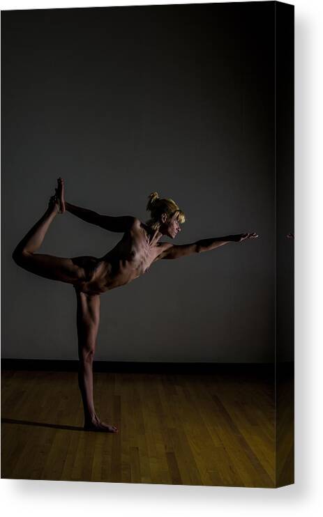 Nude Canvas Print featuring the photograph Nude Yoga - 1 by S J C