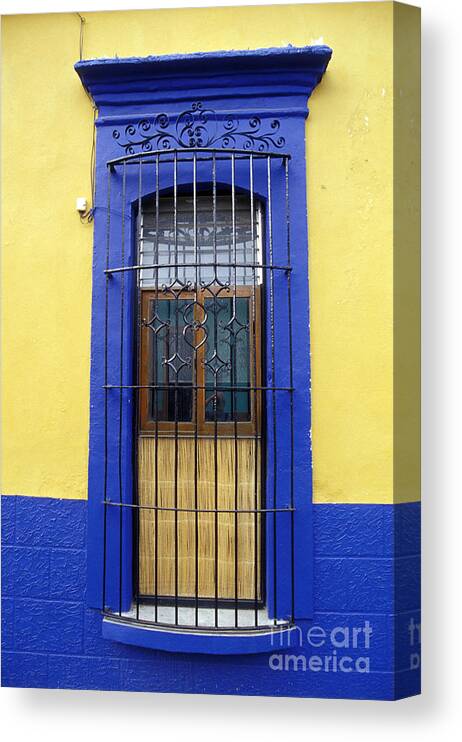Mexico Canvas Print featuring the photograph Oaxaca Window Mexico by John Mitchell