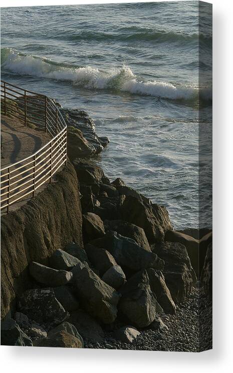 Boat Ramp Canvas Print featuring the photograph Ocean Beach Boat Ramp by Wesley Elsberry