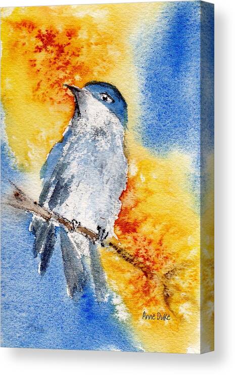 Birds Canvas Print featuring the painting October First by Anne Duke