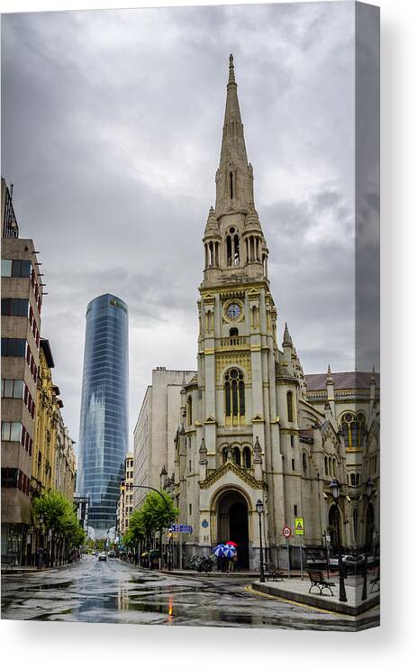 Bilbao Canvas Print featuring the photograph Old and New by Pablo Lopez