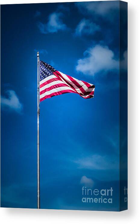 Bob And Nancy Kendrick Canvas Print featuring the photograph Old Glory - Dramatic by Bob and Nancy Kendrick