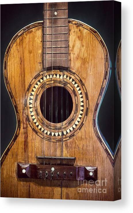 Grunge Canvas Print featuring the photograph Old Guitar by Carlos Caetano