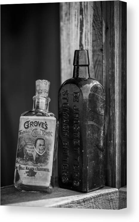 Landscapes Canvas Print featuring the photograph Old Time Tonics by Amber Kresge