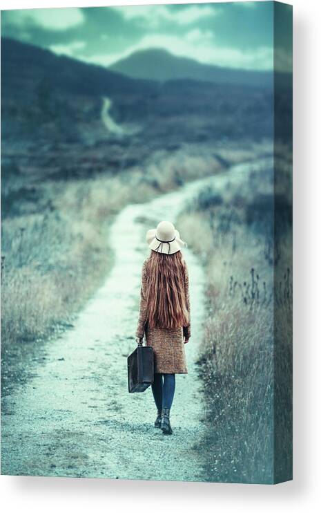 Girl Canvas Print featuring the photograph On The Way by Magdalena Russocka