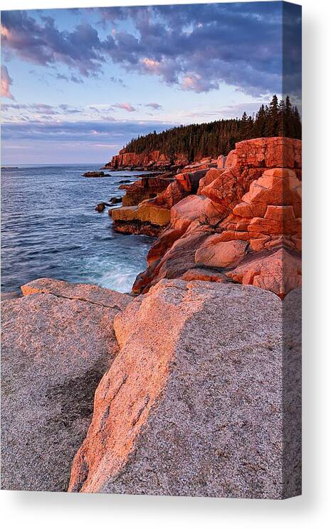 Acadia Canvas Print featuring the photograph Otter Cliffs At First Light by Jeff Sinon