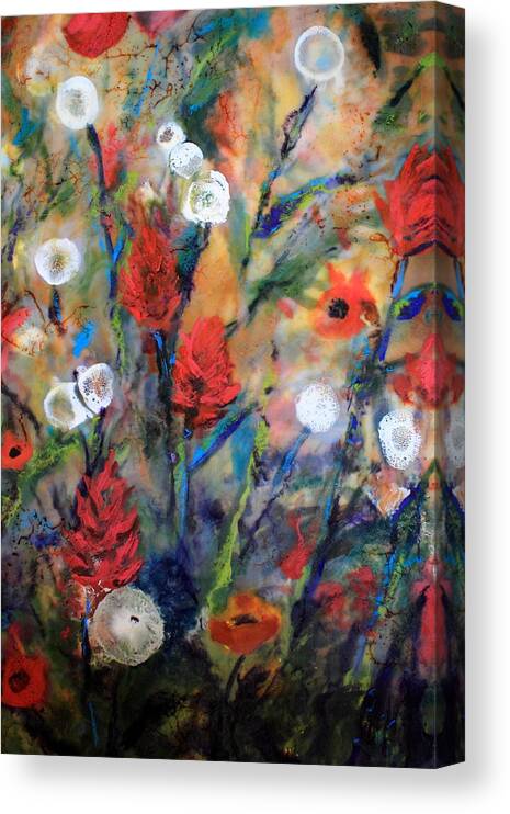 Indian Paintbrushes Canvas Print featuring the painting Our Wish is Simple by Mary C Farrenkopf