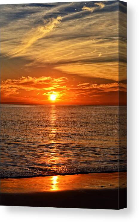 Pacific Canvas Print featuring the photograph Pacific Ocean Sunset by Lynn Bauer
