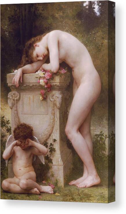 Pain Canvas Print featuring the painting Pain of Love by William Adolphe Bouguereau