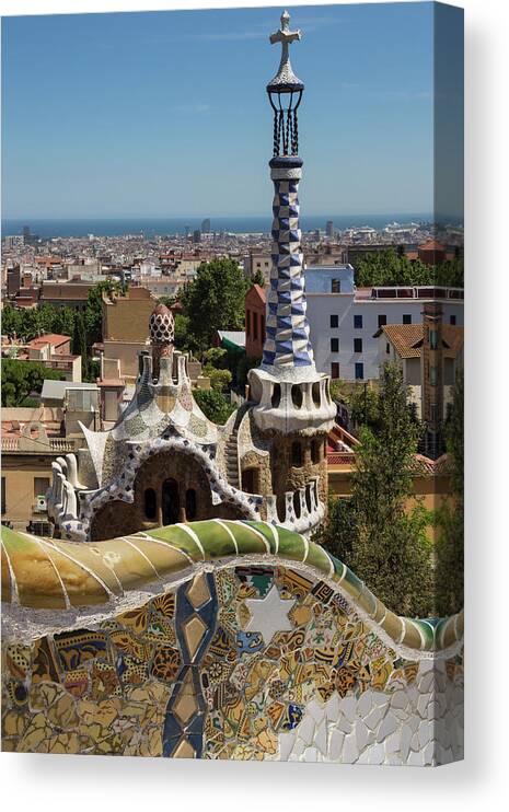 Catalonia Canvas Print featuring the photograph Parc Guell - Barcelona - Spain by Steve Allen