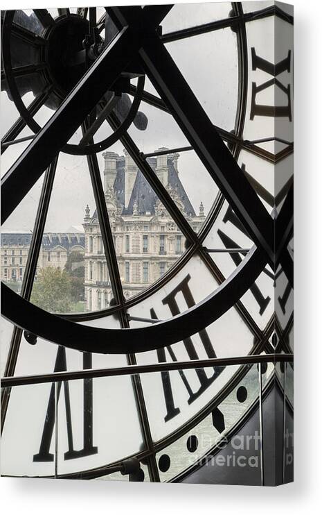 Paris Canvas Print featuring the photograph Paris Clock by Brian Jannsen