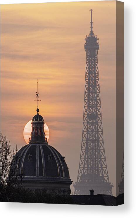 Paris Canvas Print featuring the photograph Paris Sunset III by Mark Harrington