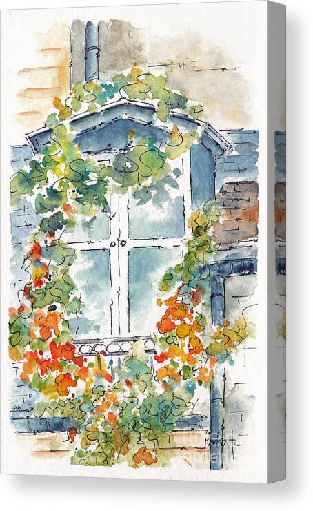 Impressionism Canvas Print featuring the painting Parisian Window by Pat Katz