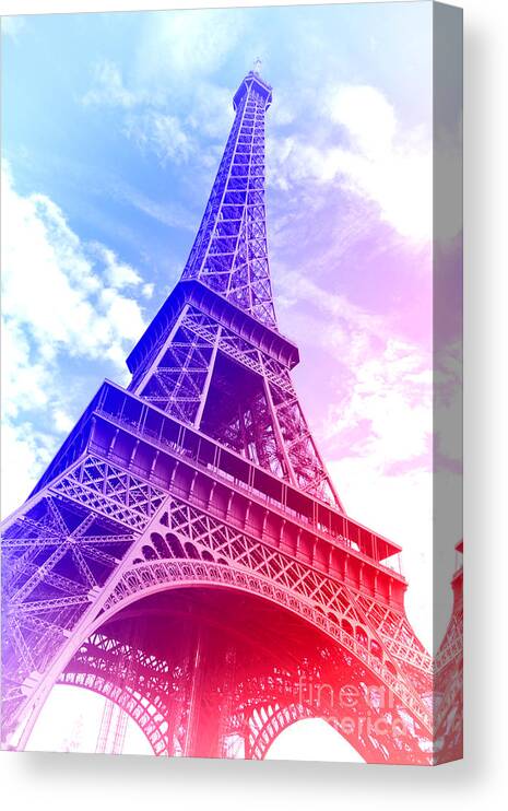 Eiffel Canvas Print featuring the photograph Patriotic Eiffel Tower by Olivier Le Queinec