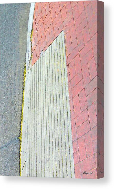 Abstract Canvas Print featuring the photograph Pavement patterns by Christopher Byrd