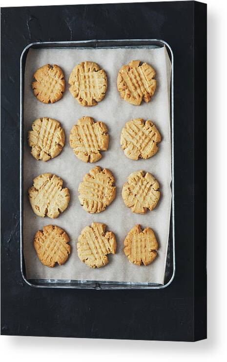 Breakfast Canvas Print featuring the photograph Peanut Butter Cookies by Eugene Mymrin