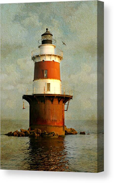 Lighthouse Canvas Print featuring the photograph Peck's Ledge by Diana Angstadt