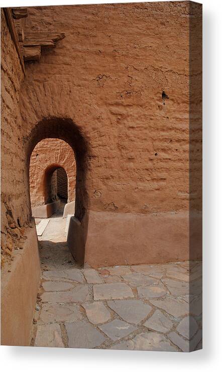 Architecture Canvas Print featuring the photograph Pecos Ruins Doorway by Glory Ann Penington