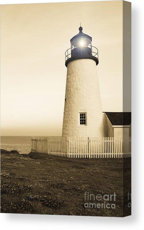 Lighthouse Canvas Print featuring the photograph Pemaquid Point Lighthouse by Diane Diederich