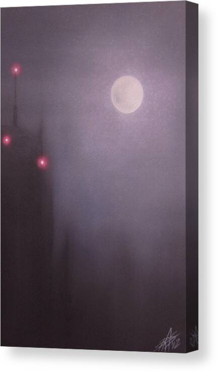 Perigee-syzygy Canvas Print featuring the painting Perigee-Syzygy by Robin Street-Morris