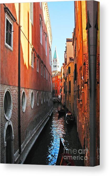 Water Canal Canvas Print featuring the photograph Piazza San Marco by Phillip Allen
