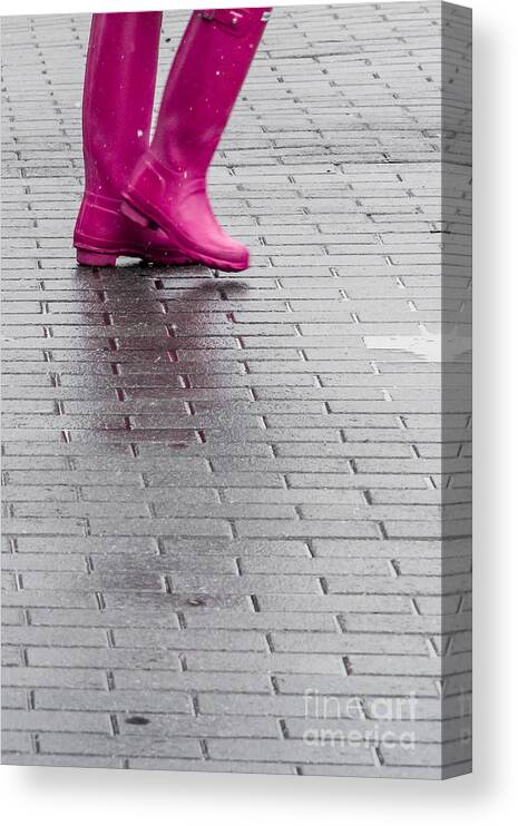 America Canvas Print featuring the digital art Pink Boots 1 by Susan Cole Kelly Impressions