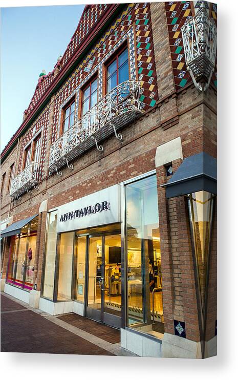 Ann Taylor Canvas Print featuring the photograph Plaza Store by Sennie Pierson