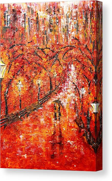 Contemporary Impressionism Canvas Print featuring the painting Poet's Walk by Helen Kagan