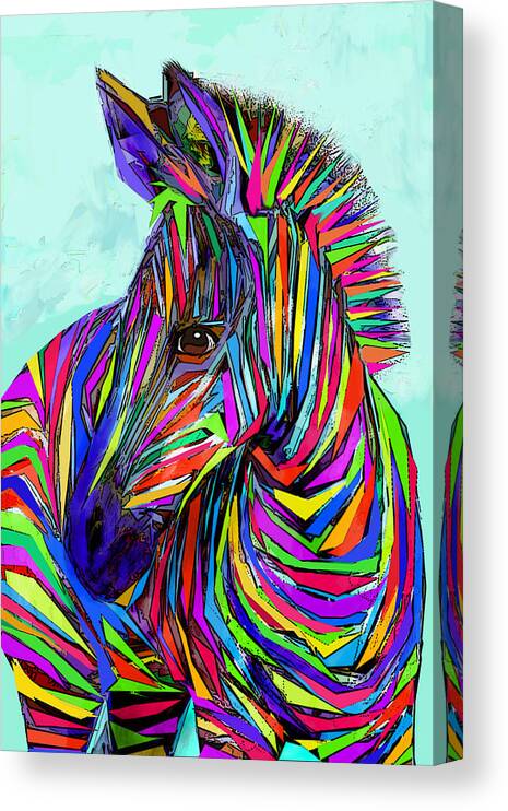  Jane Schnetlage Canvas Print featuring the digital art Pop Art Zebra by Jane Schnetlage