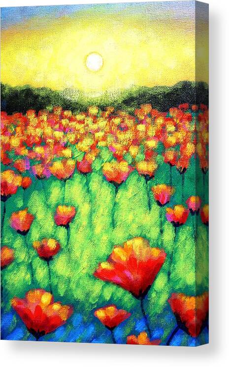 Acrylic Canvas Print featuring the painting Poppies At Twilight  cropped version by John Nolan