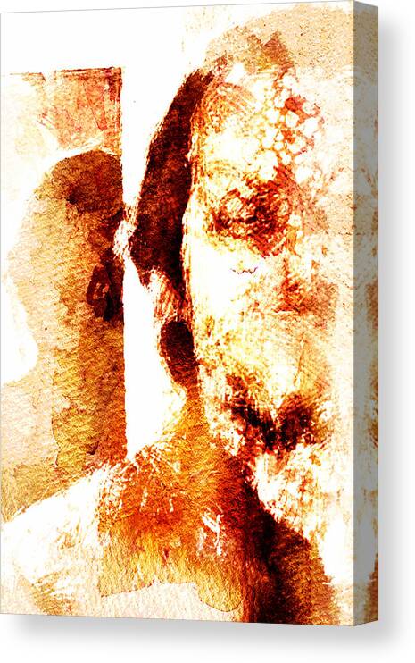 Portrait Canvas Print featuring the digital art Portrait and Mirror by Andrea Barbieri