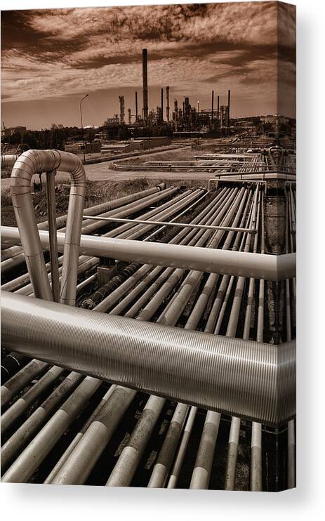 Fuel Canvas Print featuring the photograph Power Industry Oil And Gas by Christian Lagereek