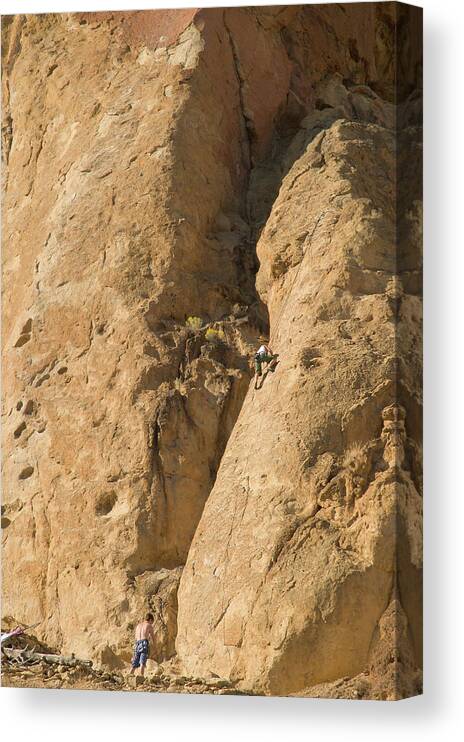 Rock Climbing Canvas Print featuring the photograph Practice by Arthur Fix