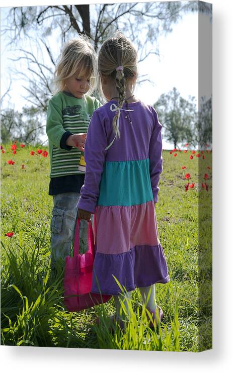 Charming Canvas Print featuring the photograph Prince charming and princess at Ruchama forest Israel by Dubi Roman