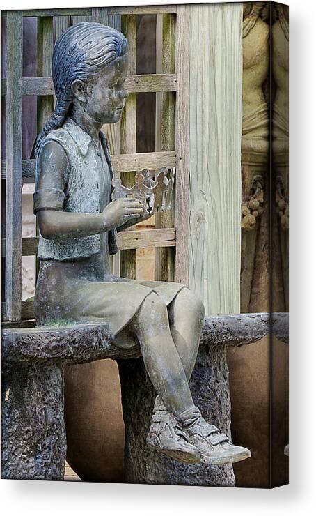 Sculpture Canvas Print featuring the photograph Princess Within the Garden by Ella Kaye Dickey