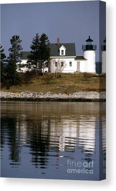 Lighthouses Canvas Print featuring the photograph Pumpkin Island Lighthouse by Skip Willits