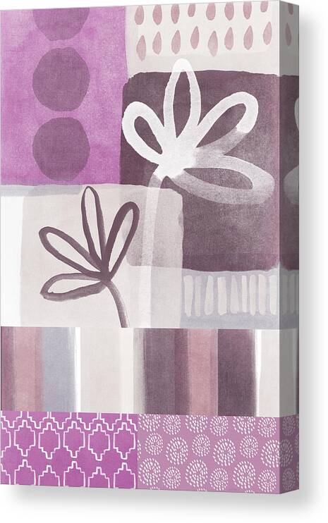 Hope Canvas Print featuring the mixed media Purple Patchwork- contemporary art by Linda Woods