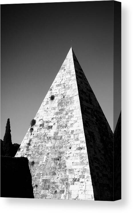 Pyramid Canvas Print featuring the photograph Italy, Rome - Pyramid of Cestius by Fabrizio Troiani
