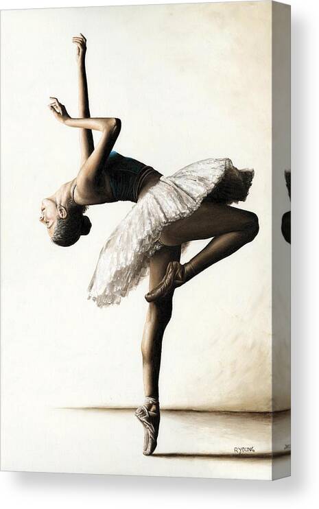 Dancer Canvas Print featuring the painting Reaching for Perfect Grace by Richard Young