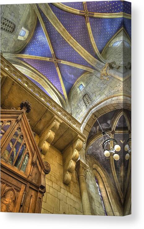 Chateau Canvas Print featuring the photograph Rear ceiling by Charles Lupica