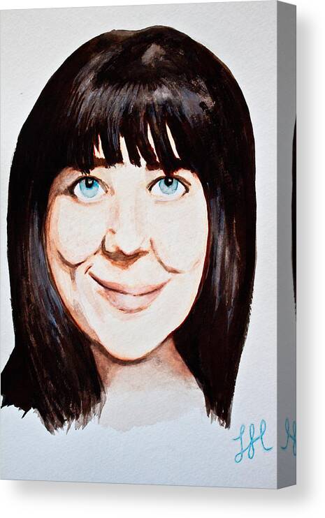 Face Canvas Print featuring the painting Recent Self Portrait by Jean Haynes