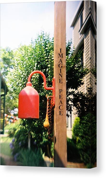Recesky Canvas Print featuring the photograph Recesky - Ironic Peace Bell by Richard Reeve