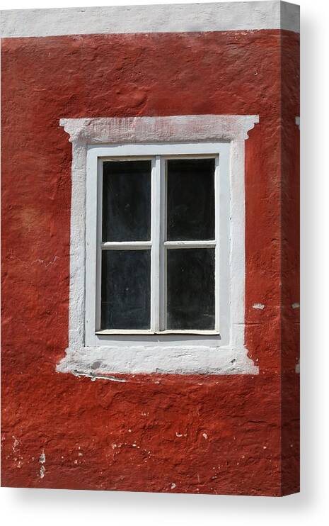 Red Canvas Print featuring the photograph Red and White Window by Brooke T Ryan