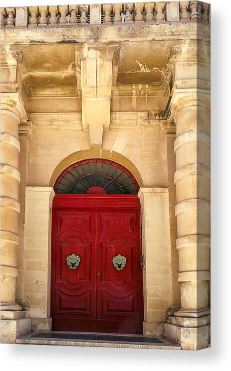 Architecture Canvas Print featuring the photograph Red Door by Maria Coulson