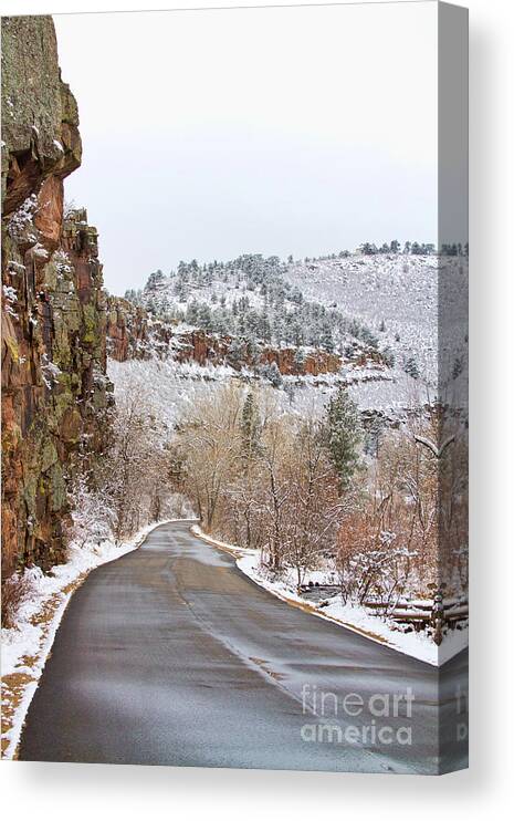 Red Rocks Canvas Print featuring the photograph Red Rock Winter Drive by James BO Insogna