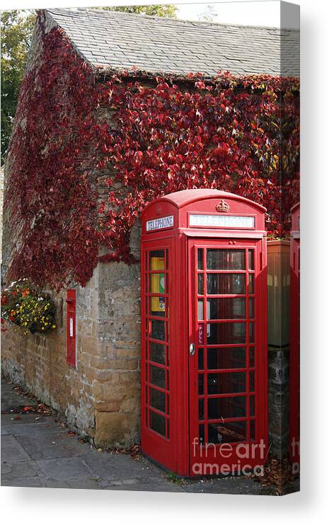 Telephone Box Canvas Print featuring the photograph Red Telephone Box by David Birchall